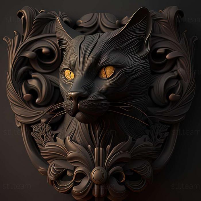 3D модель Черная кошка BuGIPS (STL)